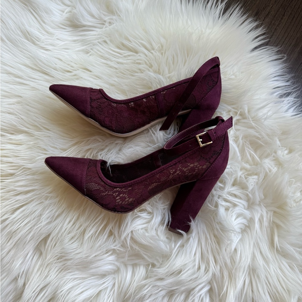 Call It Spring Purple Heels with Chunky Block Heel